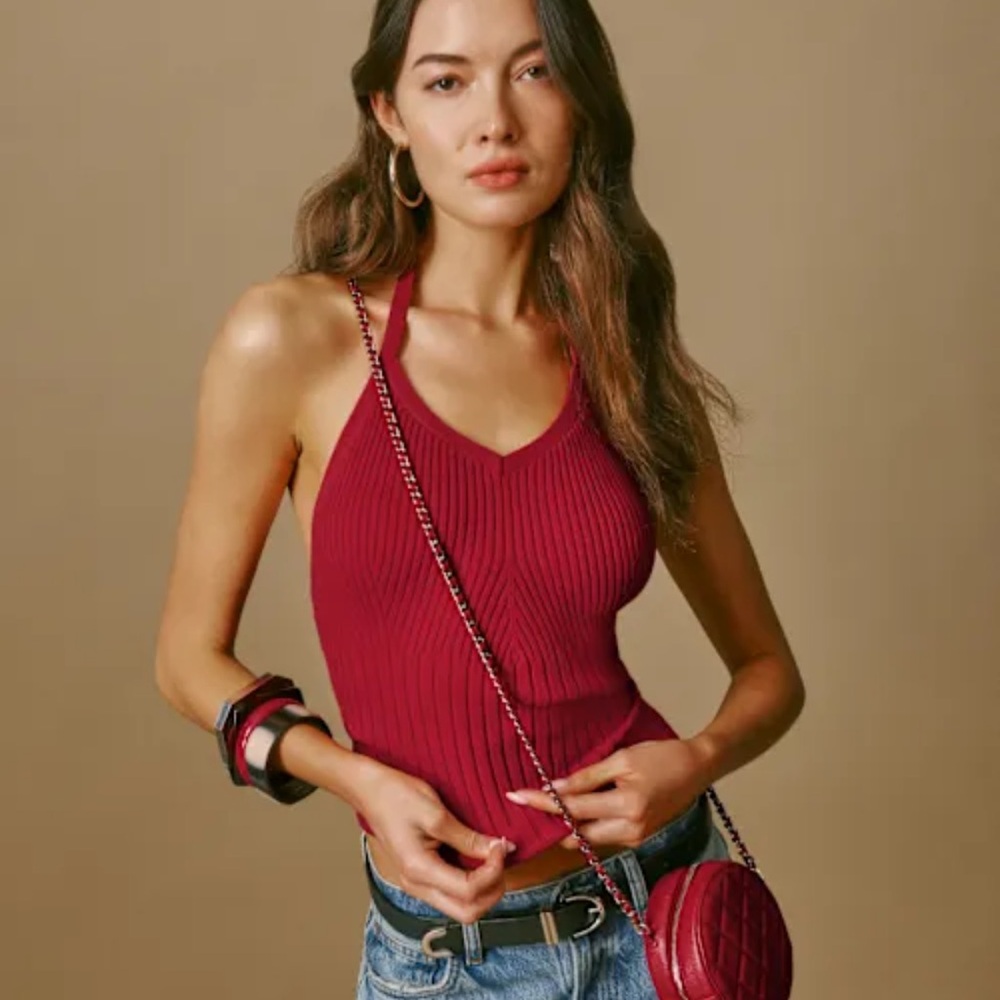 Reformation Delia Ribbed Halter